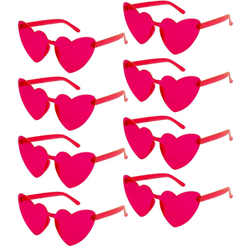 8 Pairs Heart Shaped Sunglasses Candy Color Glasses for Wedding Team Bride Gifts Bachelorette Party Bridal Shower Decor Supplies