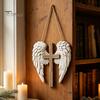Holiday Home Decorations 2D Wooden Angel Wings Wall Hanging Plaque, Religious Faith Art Christmas Party Sign Sign, Rustic Christian Decor, Spiritual