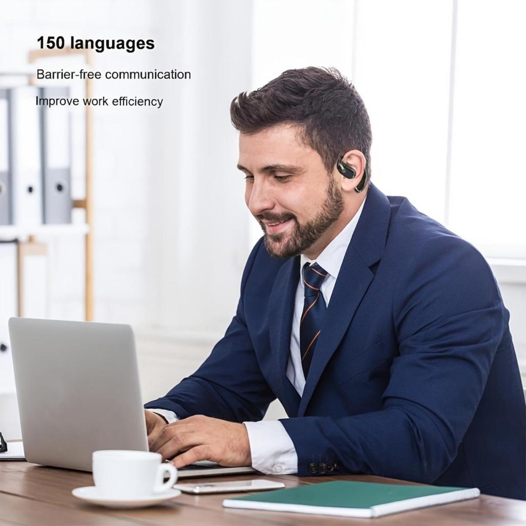 144 Language AI Voice Translation Headphones - Real-time Three In One OWS Translation Device with Wireless, Rechargeable Battery and USB Charging