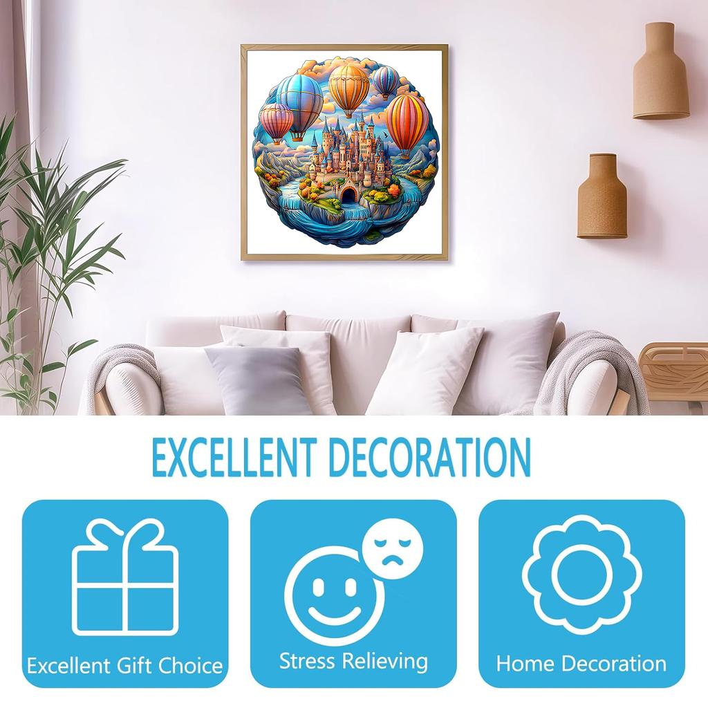 Holzpuzzle für Erwachsene - Traumschloss Puzzle, Holzpuzzles in einzigartiger Form, Moderne Kunst Heimdeko, Gute Geschenkidee