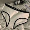 3Pcs Milk Silk Material Women's Triangle Panties | Sports Style Minimalist Mid Waist Underwear  Breathable Daily Wear