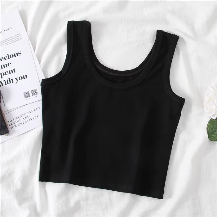 

Women s summer versatile short vest with chest pads, Spice Girl Navel Sexy Bottom Small Vest Women small size [ 35-49.5kg ]