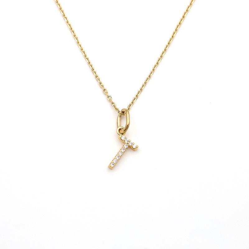 Jewelry Stainless Steel Full Diamond 26 English Letters Pendant Necklace Female Niche High-End Sense Collarbone Chain Does Not Fade