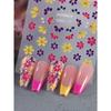 1pcs Colorful Flower 5D Embossed Nail Stickers French Floral Nail Art Design Summer Decals DIY Adhesive Slider Summer Manicure Decor Nail Supplies