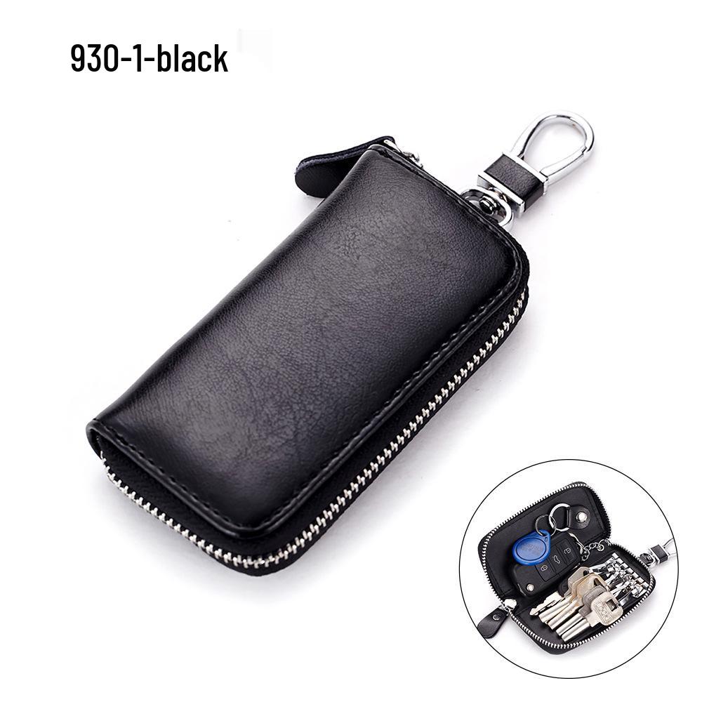 Universal Genuine Leather Zipper Key Pouch for Men and Women