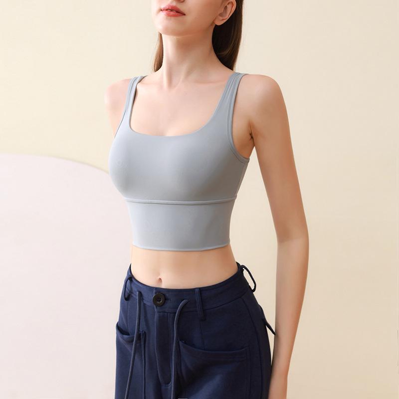 Cross-Back Sports Bra - Full Cup, Breathable, with Chest Pads for Running and Yoga 