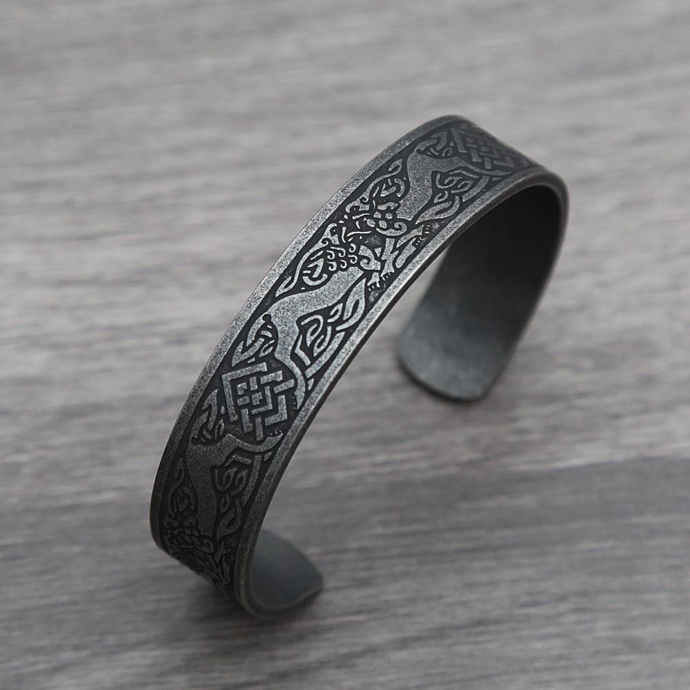 Punk Retro Nordic Viking Rune Bracelet for Men Women Stainless Steel Tree of Life Bracelet  Amulet Jewelry Gift
