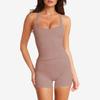 New petal neckline sports vest shorts set fitness sports yoga Pilates quick-drying two-piece set