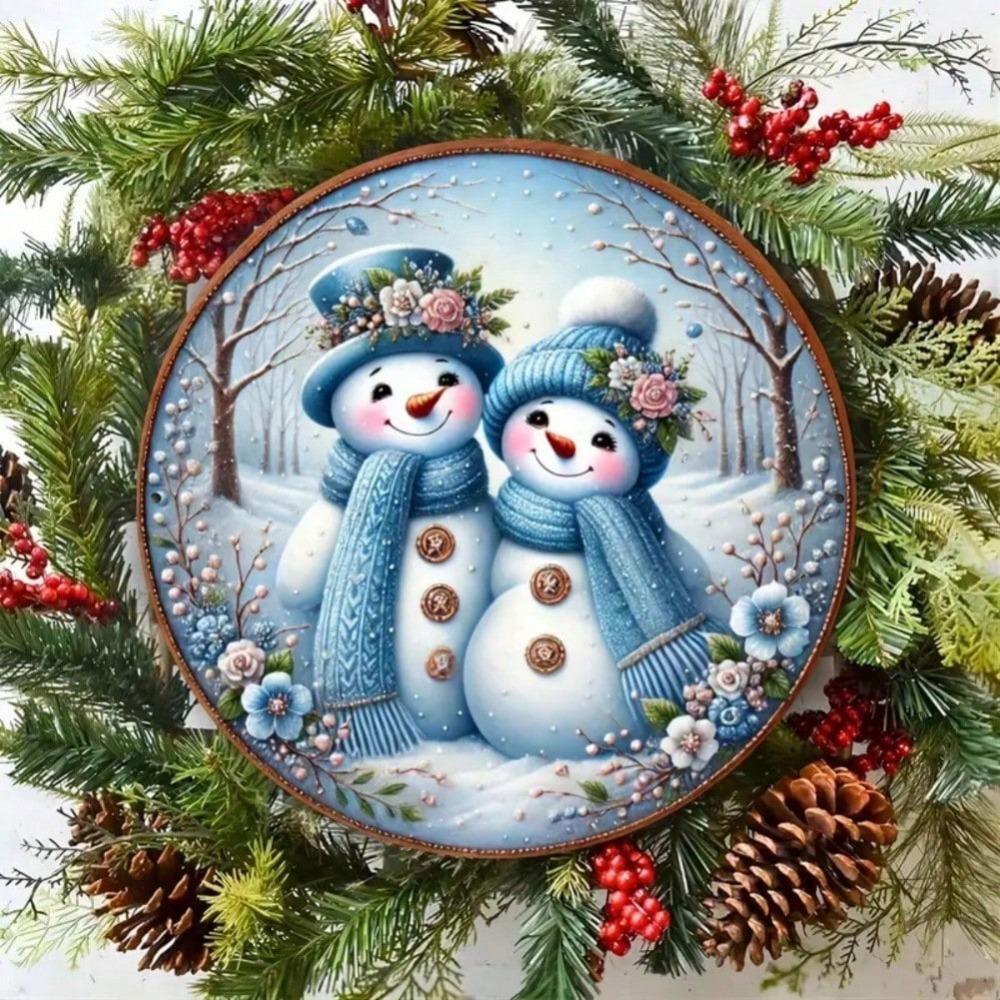 Snowman Metal Wall Art Aluminum Home Decor for Indoor Hanging Halloween Christmas Gift