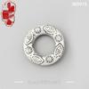 S999 Sterling Silver Fish Pattern 3D Luck-Turning Round Ring DIY Jewelry Accessories Spacer Beads
