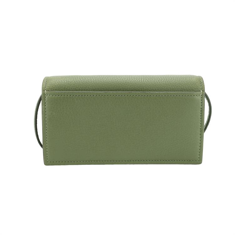 Tory Burch Miller 19 Solid Minimalist Buckle Closure Pebble Leather Wallet Shoulder Crossbody Bag Women Bags Palm-Leaf-Green 137145-300