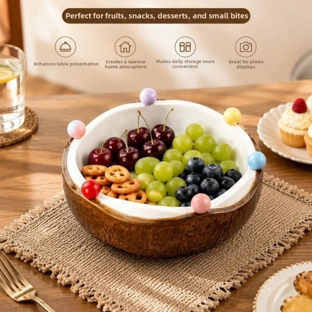 Decoration Coconut Fruit Serving Plate Snack Plate Fruit Storage Tray Household Use
