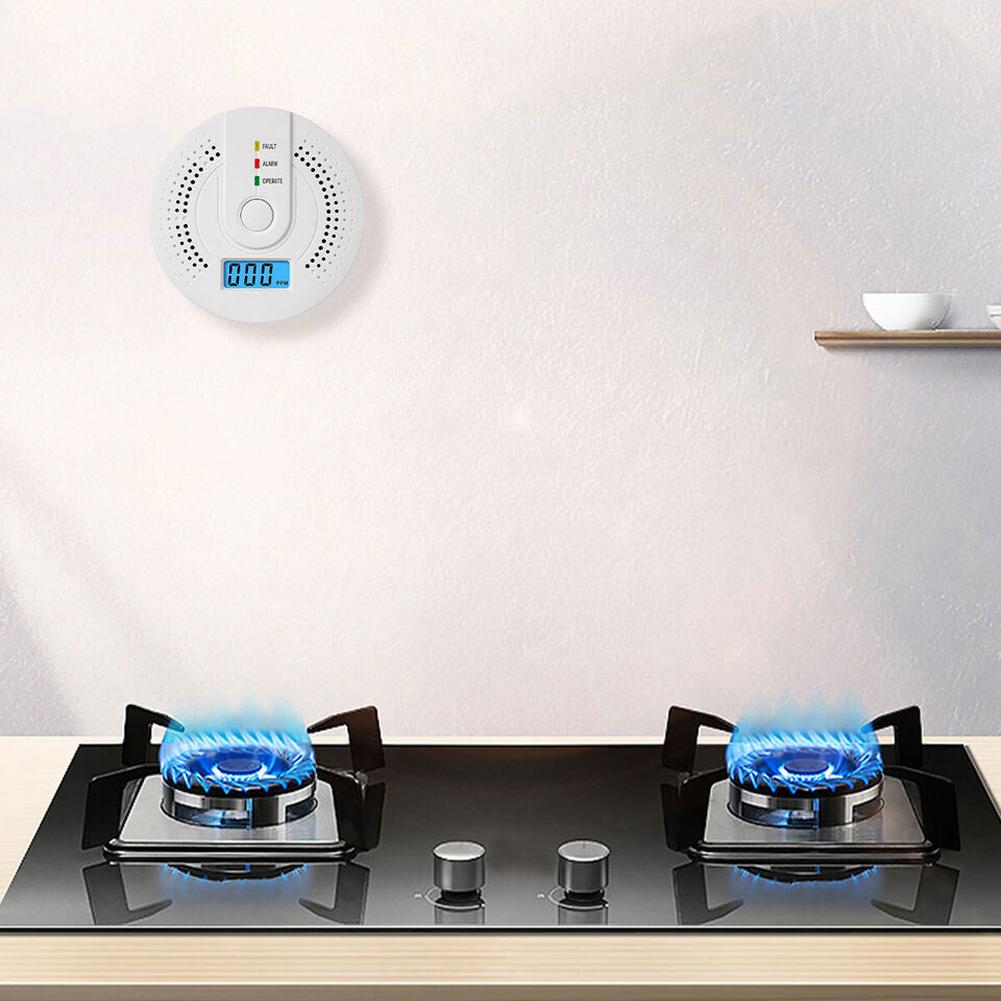 Independent CO Alarm Sensor Carbon Monoxide Alarm Detector High Sensitive Warning LED Display CO Alarm Battery Powered