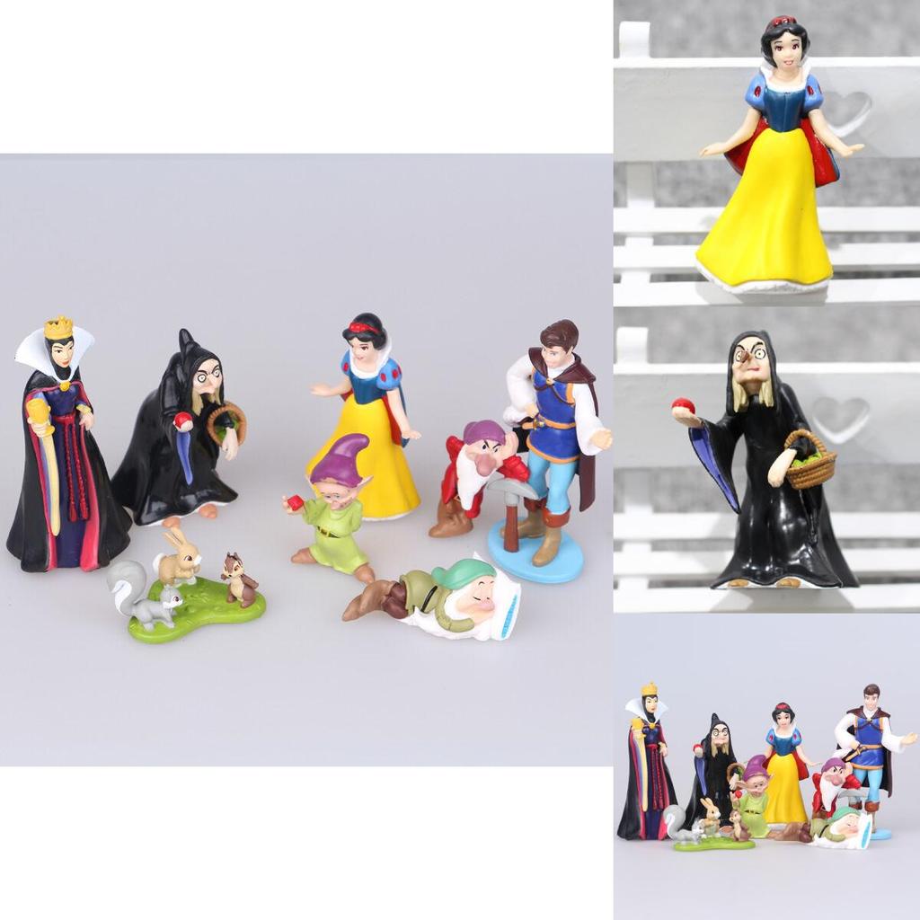Bezauberndes Schneewittchen und die sieben Zwerge – Böse Königin, Prinz, Hexe – 8-teiliges PVC-Figuren-Set