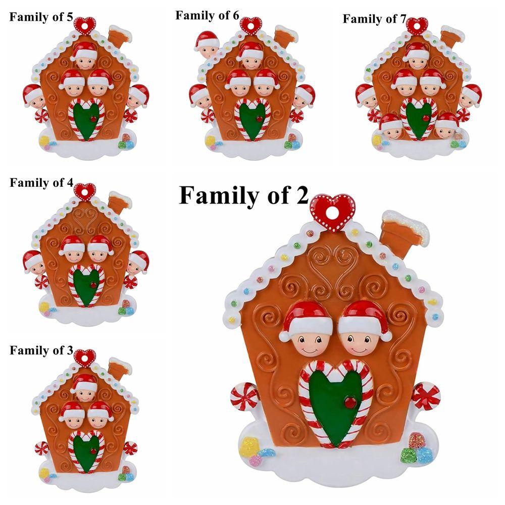 Christmas Gift Personalized Xmas Pendants Family Christmas Hanging Ornament Wooden Biscuit House