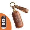The New Retro Key Cover Is Suitable for the Old Mazda Car with Pure Hand-stitched Leather Key Bag and Shell Ring.