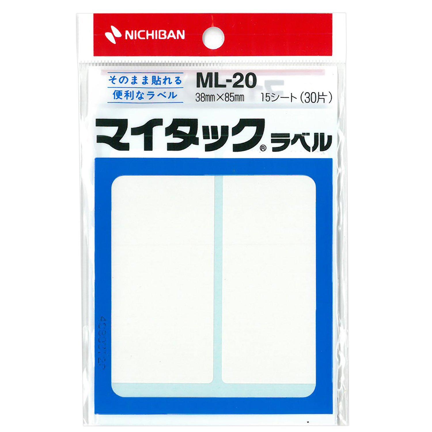 

Nichiban MyTac 38 x 85 Labels, Plain, mm, ML-20 білий