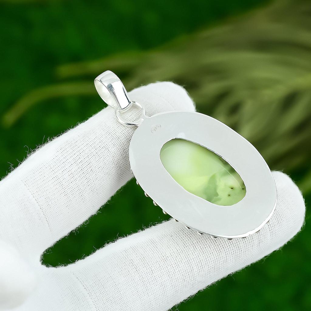 Natural Imperial Jasper Gemstone Jewelry 925 Sterling Silver Pendant For Women