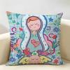 Virgin Mary Art CUTE Cushion Cover Natural Linen Organic Fabric DoubleSided Printing Room Sofa Decor Pillow Case