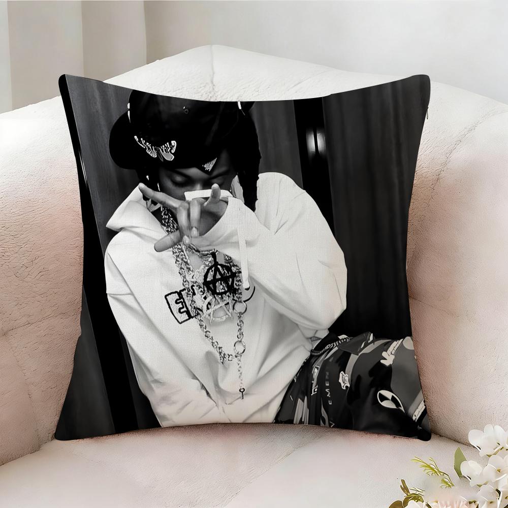 PPlayboi CCarti Pop Singer Pillow Case Pillowcase Doublesided Printed Sofa Cushion Bedroom Headboard Pillow