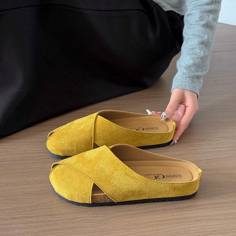 Fashion Women's Sandals Summer 2025 Roman Flat Sandals Female Round Head Thick Heels Platform Shoes Casual Buckle Strap Hollow Sandals