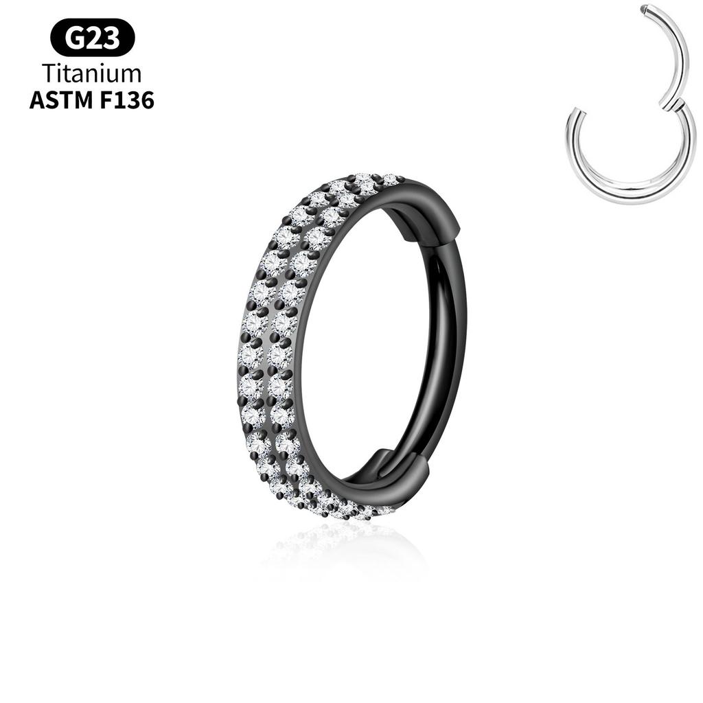 Titan-Hoop-Clicker-Set Helix Tragus Septum Conch Vertikal Anatomie Stack Nase Lippenring Scharnier Segment Piercing Körperschmuck