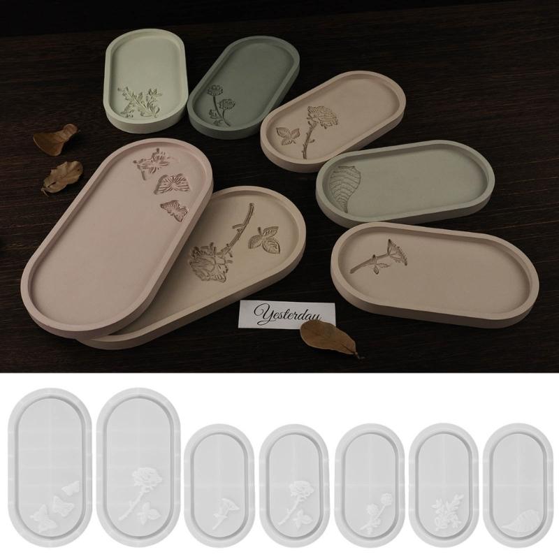 Easy to Use Silicone Mold Creating Decorative Trays Moulds with Unique Elliptical Shape Suitable for Gifting Making