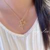Super Flash Key Cross Bear Necklace Sweet Cool Style Retro Light Luxury Love Collarbone Chain