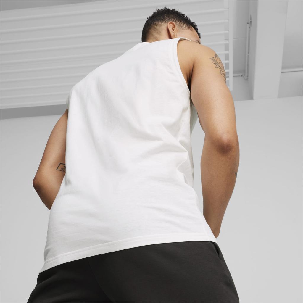 Puma Hooper Letter Print Casual Breathable Round Neck Sleeveless Vest Men Tops White 624829-02