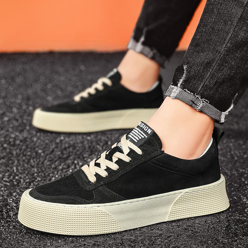 Men's Casual Sports Board Shoes Are Lightweight Breathable Trendy Low Cut Versatile and Fashionable Autumn Basic White Shoes