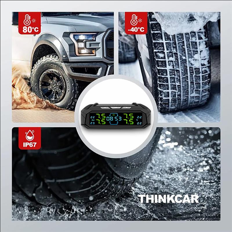 Solar TPMS Car Tire Pressure Alarm Monitor System Tyre Temp Digital Display Auto Security Alarm Systems with 4/6 sensors 8 BAR