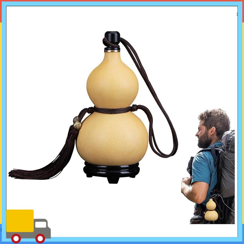 Versatile-Gourd Wine Flask Outdoor Water Bottle With Tassel Rope Outdoor Portable Water Bottle With Stopper Flagon Kettle Chines