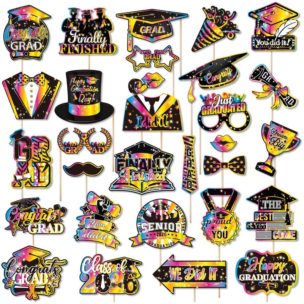 Graduation Party Decorations: Funny Glasses Photo Props & Ceremony Photo Frame