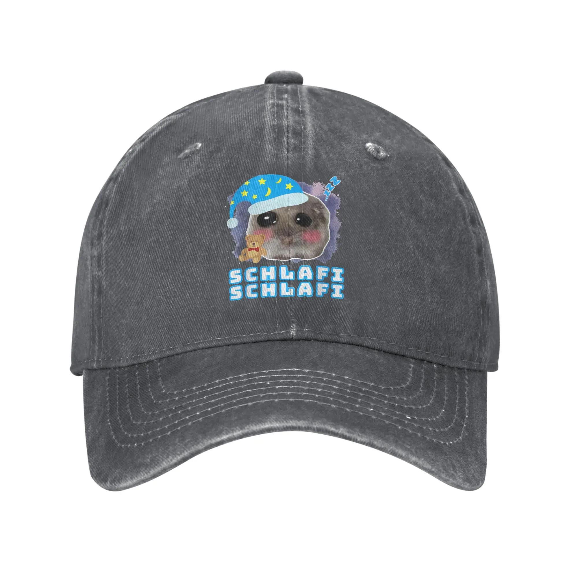 

Schlafi Schlafi Funny Hamster Cute Sleep Baseball Caps Retro Distressed Washed Headwear Unisex Outdoor Adjustable Fit Hats Cap Adjustable