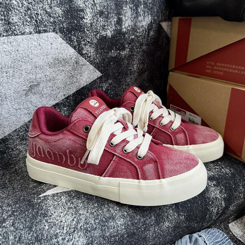 

Стильные парусиновые мужские кеды для скейтбординга, ретро красные, мужские уличные универсальные дизайнерские кроссовки 39