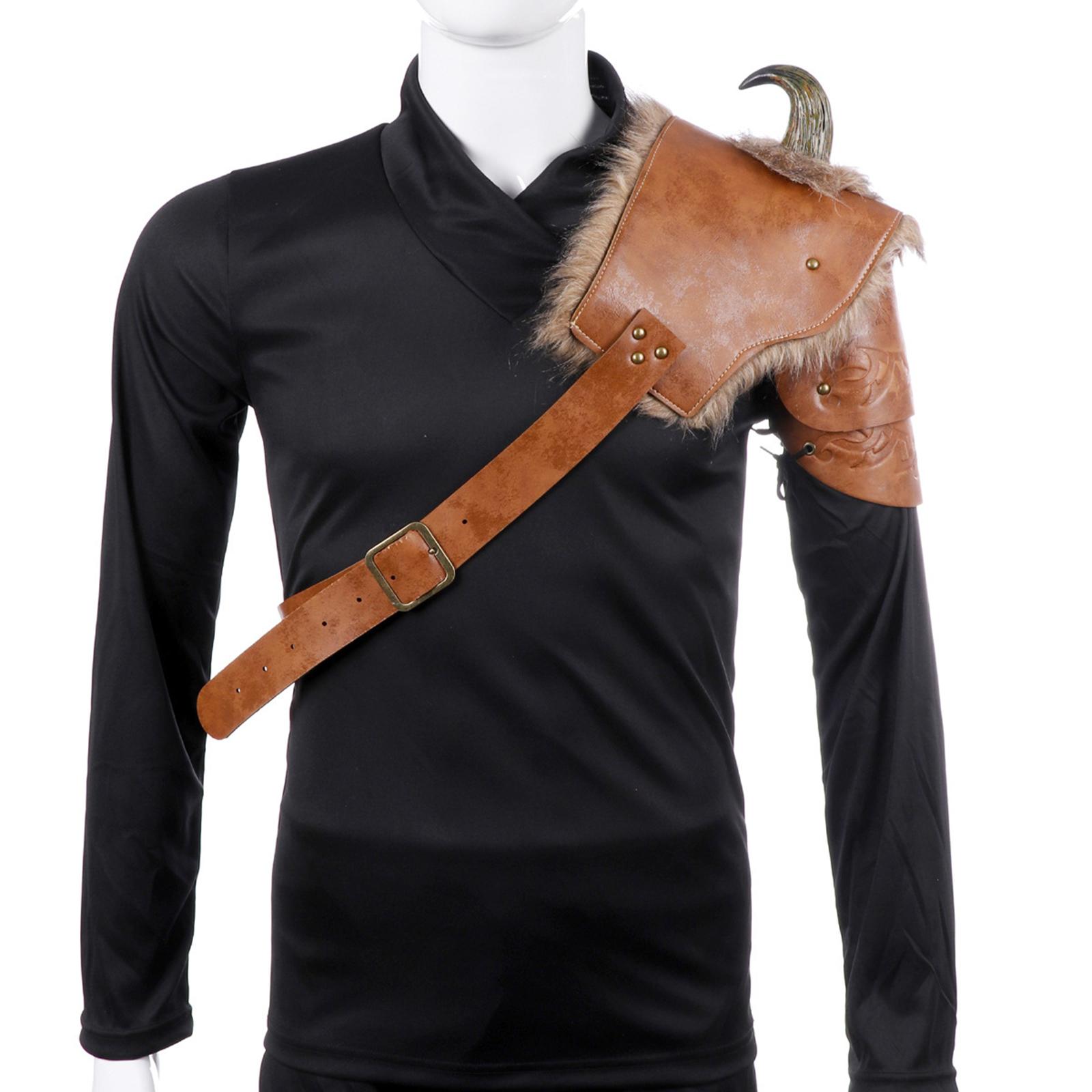 

Faux Leather Medieval Shoulder Pauldron Pauldron for Role Play Cosplay Men