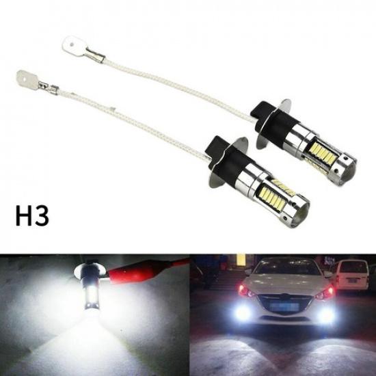 Pair H3 LED Fog Light Bulbs Conversion-Kit Super-Bright Canbus 6000K White 100W