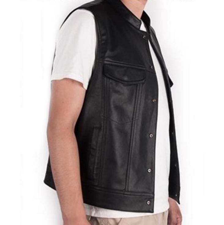 Men's Plus Size Stylish Short Vest Slim-Fit PU Leather Jacket