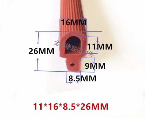 5M Silicone Strip Red Shaped Mushroom Head Sealing Strip High Temperature T-Shaped Silicone Strip for Oven Door Sealing Strip