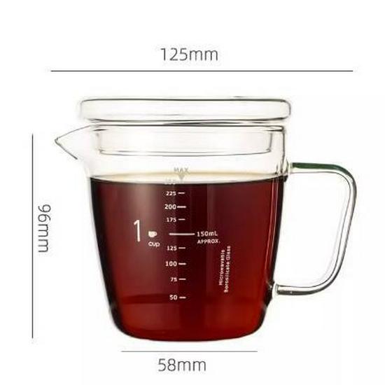 High Borosilicate Heat-Resistant Glass Measuring Cup with Lid for Microwave and Oven Body+Lid=High Borosilicate Heat-Resistant Glass