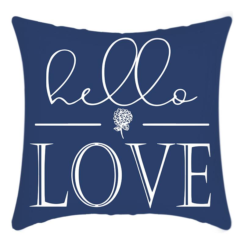 New Pillowcase Green Plant Letter Print Pillowcase Flower Print Pillowcase Home Sofa