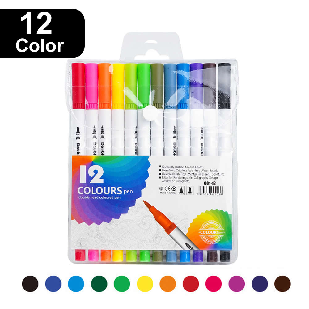 12/60/120 Colors Double Head Markers Tip Art Supplies Drawing Brush Pen Colors Set For Gift Pens Pencils Writing Office School