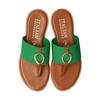 Bridget Birkin Women's Metal Motif Thong Sandals, Green, Size 23.0 Cm