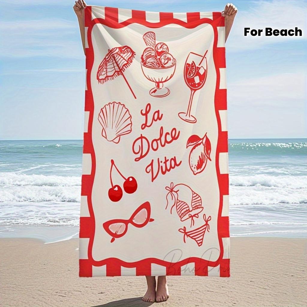 La Dolce Vita Beach Towel Summer Picnic Blanket Chic Tropical Resort Bath Mat Vacation Towel 70x140cm