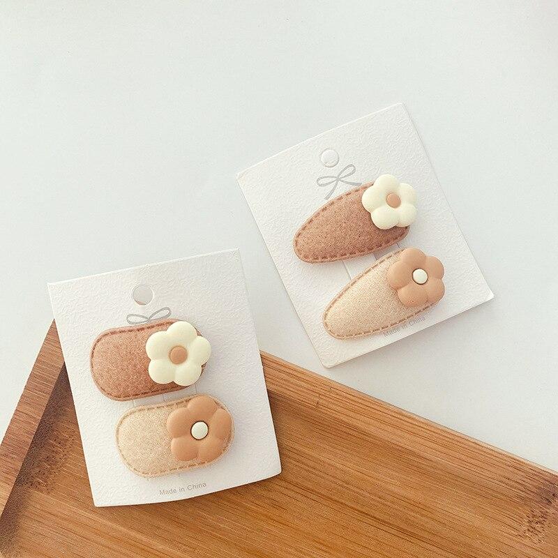 2pcs Korean Style Cute Flower Kids Hair Clips Girls Kawaii Hair Accessories Baby Hair Clips Mini Newborn Photography