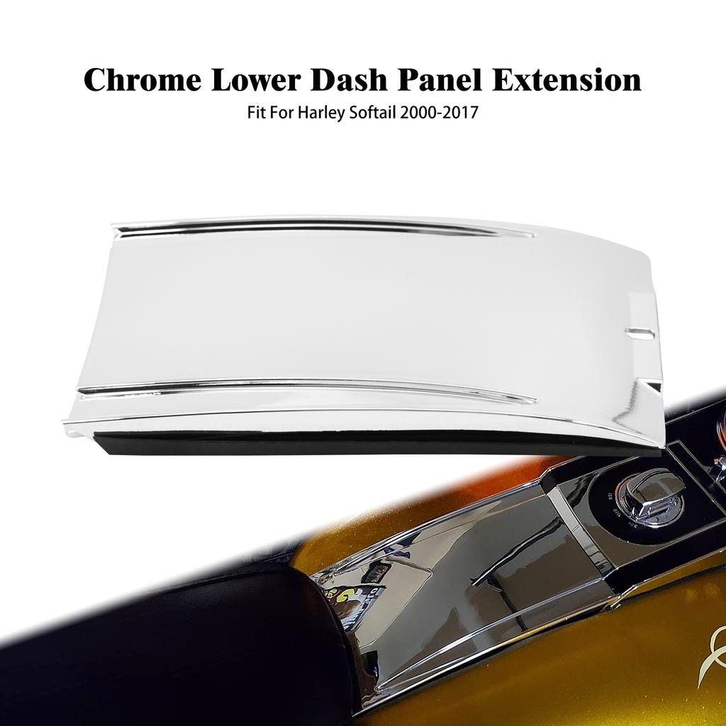 Motorcycle Chrome Lower Dash Panel Extension Plate Tank Accessories For Harley Softail Fat Boy Heritage FLSTN Night Train 00-17