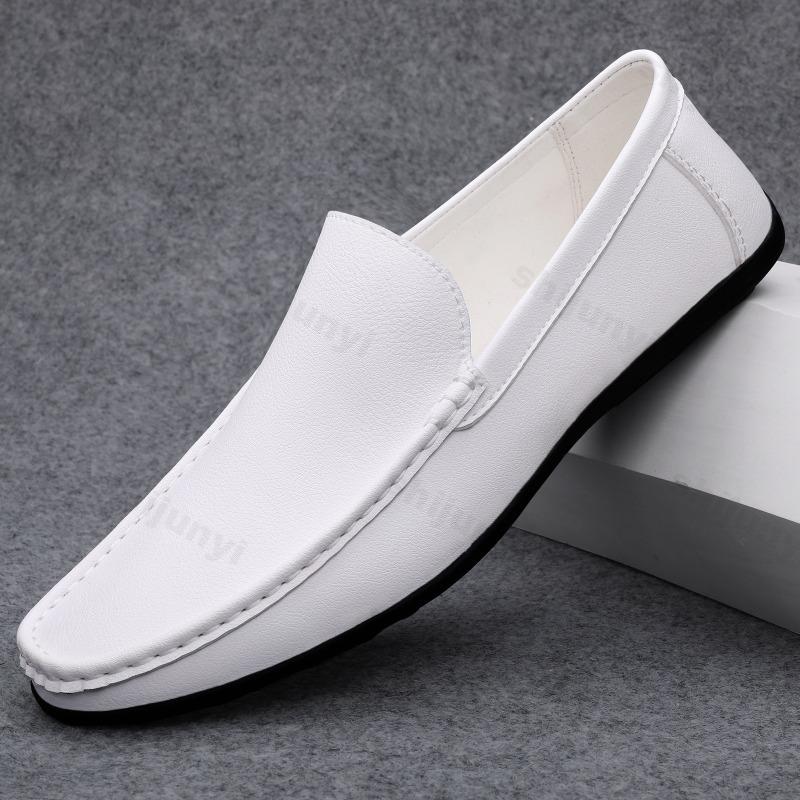 Fashion Mens Shoes High Quality 2025 Fashion New Loafers Comfort Leather Shoes White Men Autumn Casual Shoes Mocassin Plus Size 47