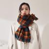 Fashion Plaid Scarf Women's New Autumn and Winter Sweet Imitation Cashmere Scarf Thickened Warm Shawl