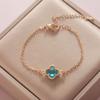 Fashionable Simple Rhinestone Evil Eye Four Leaf Clover Bracelet for Women
