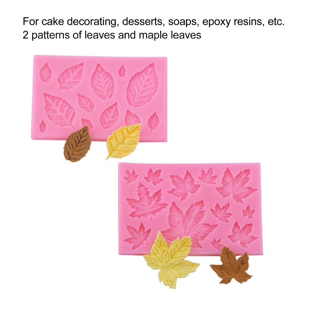 4pcs 3D Shape Fondant Mould Washable Candy Mould Candy Mould Maple Leaf Mould Cupcake Topper